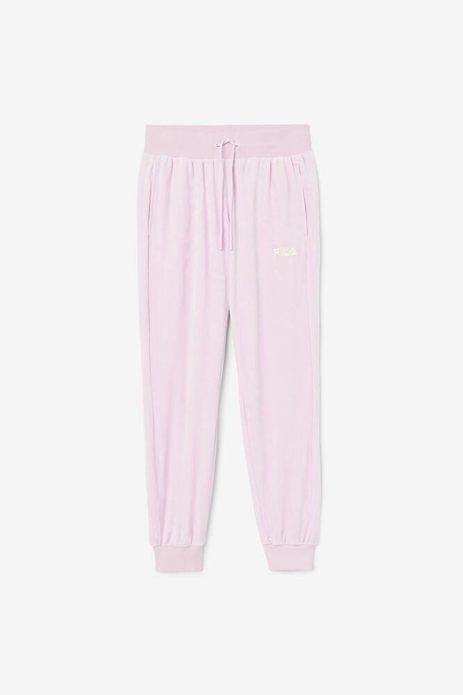 Fila Pants Womens Pink Zura Velour Jogger - Ireland 63985-QDZG